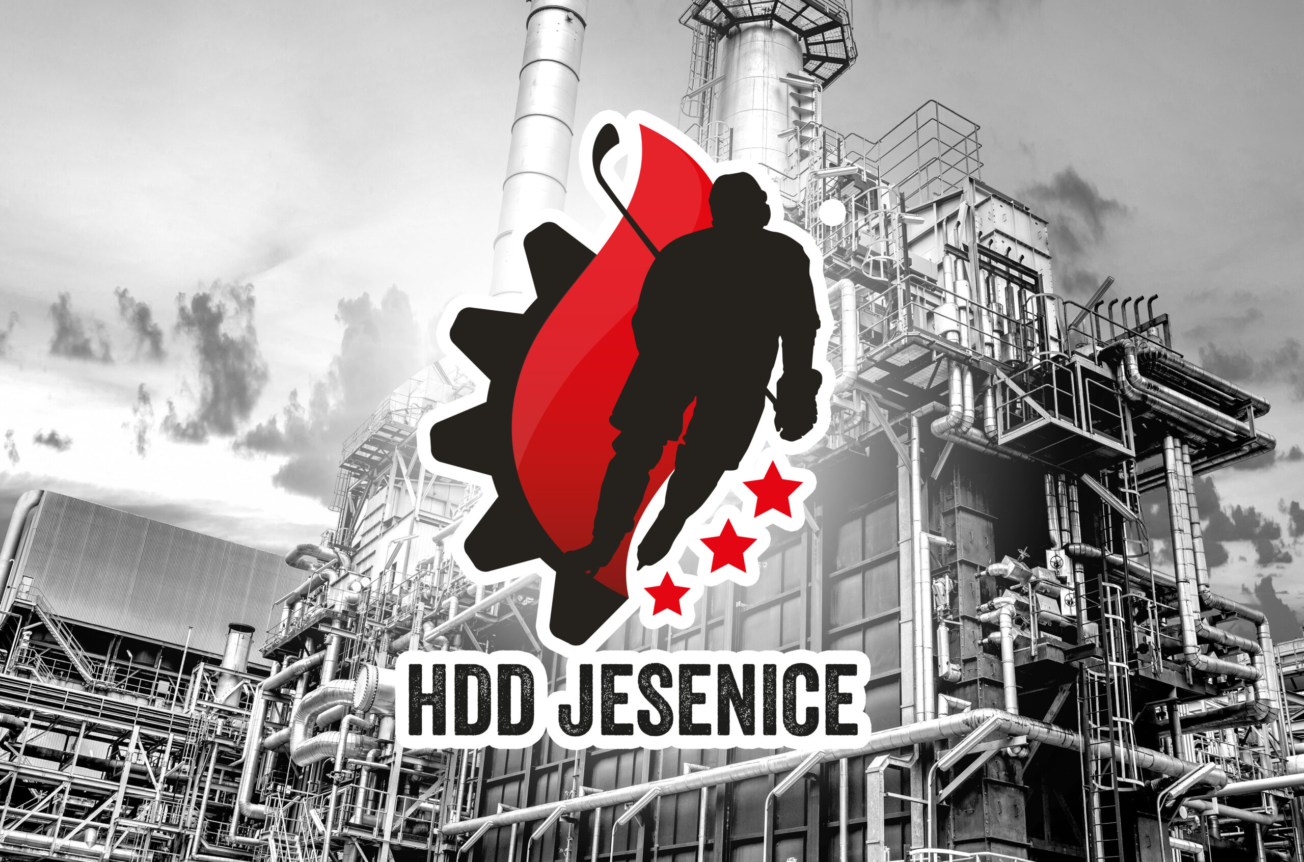 Industriegeländer mit dem Logo des HDD Jesenice