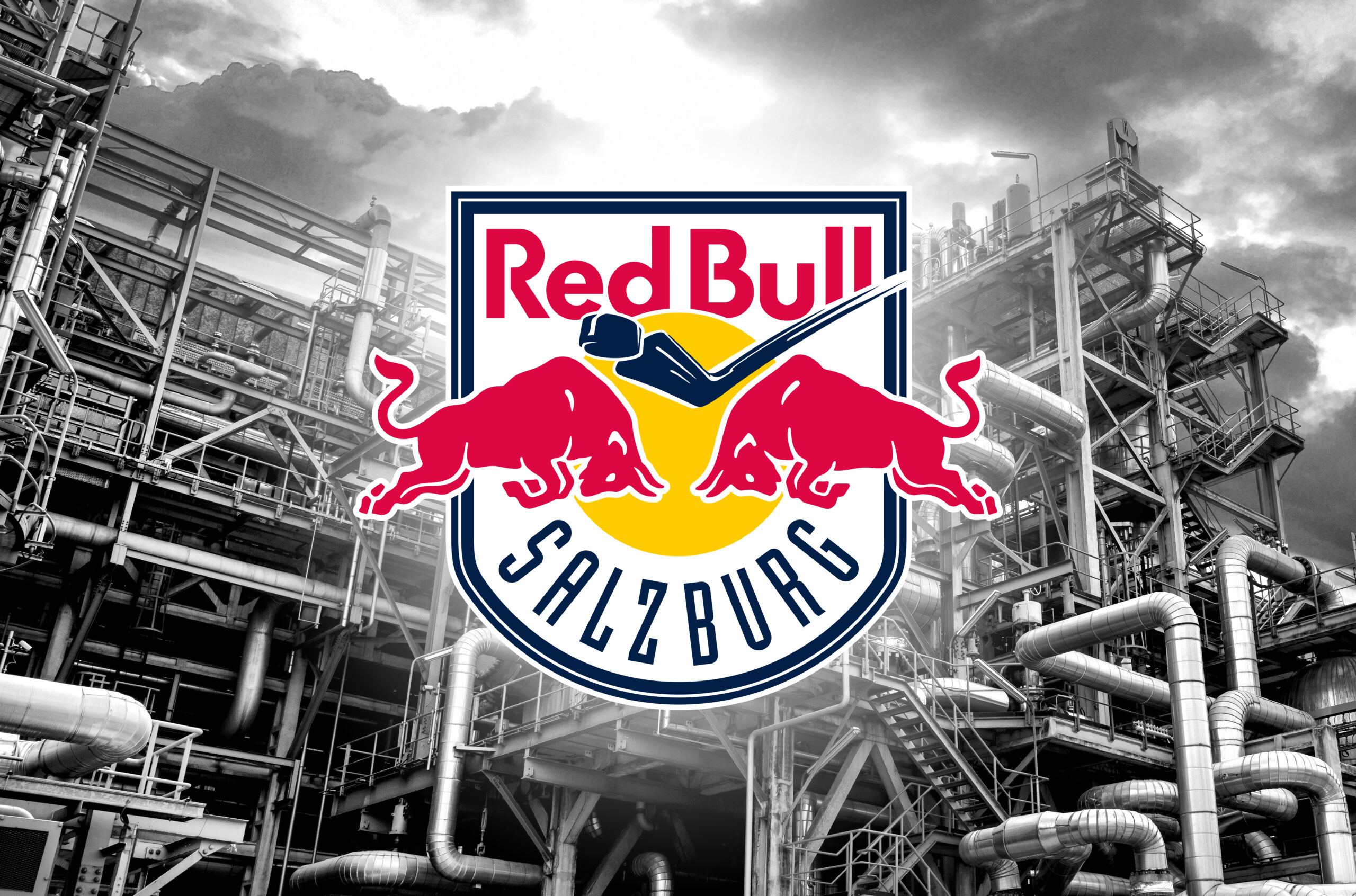 Industriegeländer mit dem Logo der Red Bull Hockey Juniors