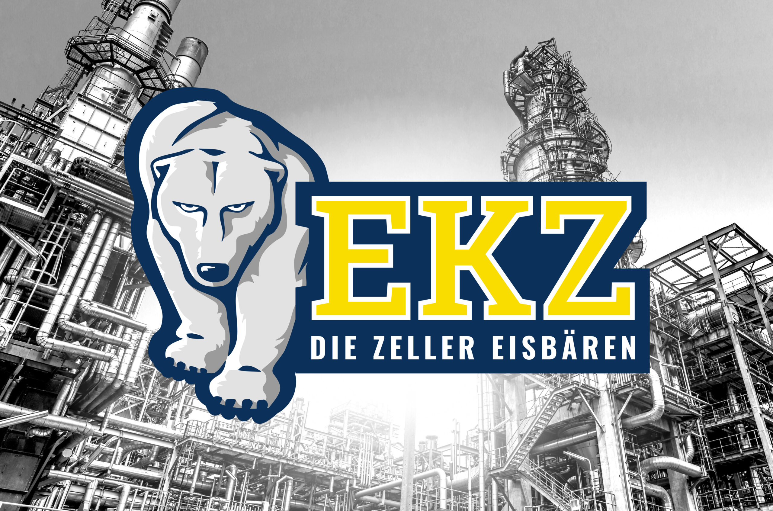 Industriegeländer mit dem Logo der Zeller Eisbären